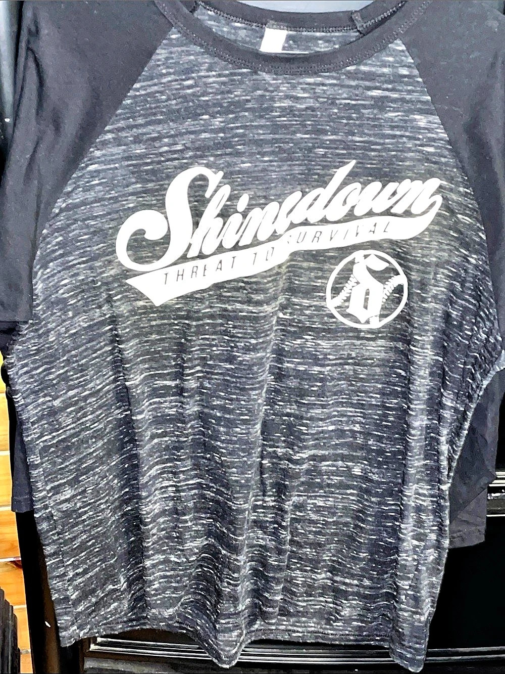 Canvas Shinedown Threat to Survival World Tour 17 Graphic Tour Jersey 3/4 Tee XL